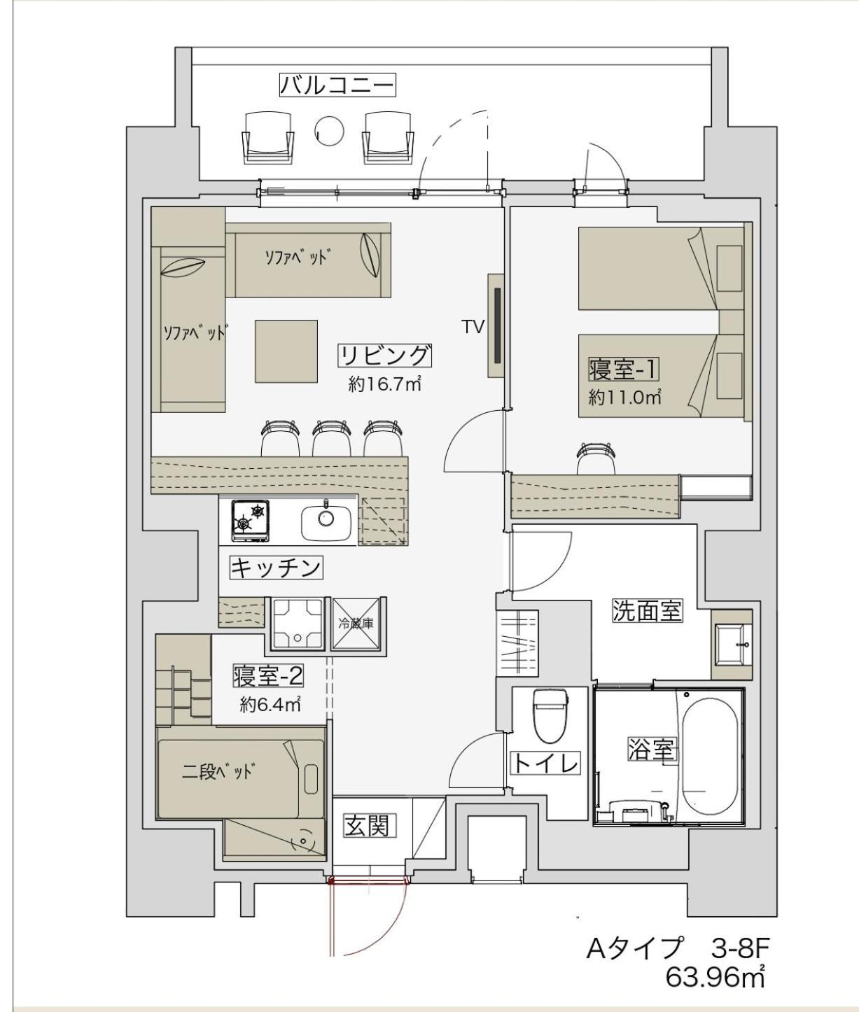 1 Bedroom Suite Washing Machine 10㎡ Balcony,1593363273:JPEG
